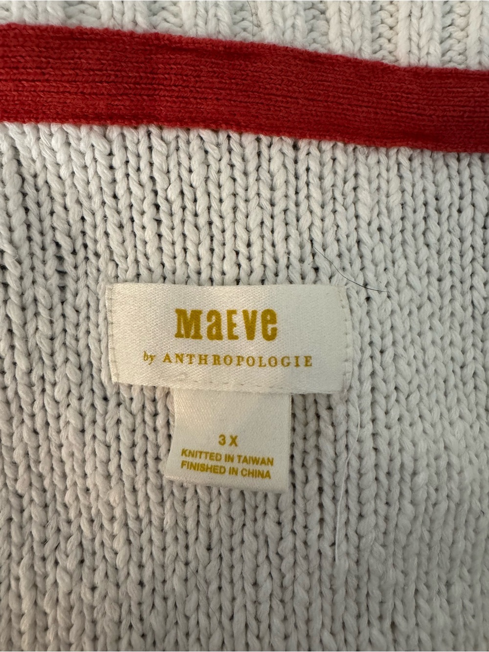 Maeve Heart Cardigan Sweater 3X Anthropologie Cream with hearts - Picture 5 of 13
